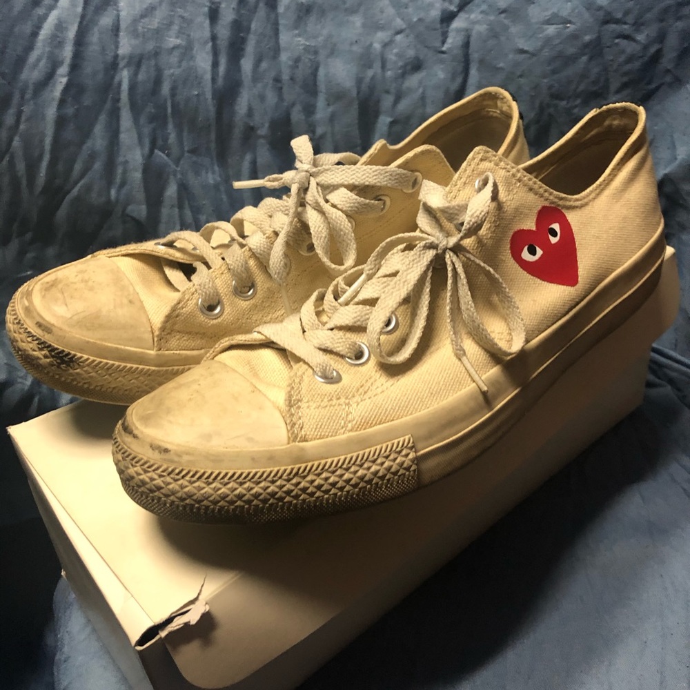 Converse X Comme Des Garçons Play Low (WHT) Sz:10
